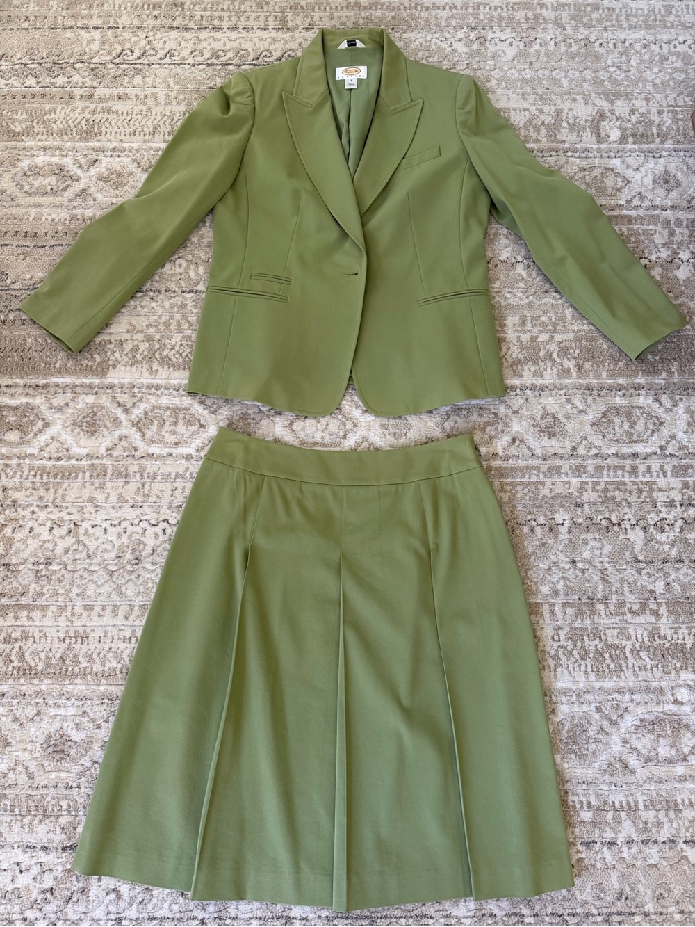 Talbots Olive Green Skirt Suit Set